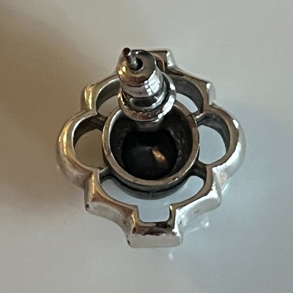 Brighton Black Crystal SOLID SILVER Earrings - Picture 3 of 4